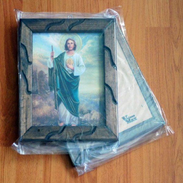 Saint Jude Thaddeus Resembling a Oil Painting 12” Catholic Rustic Frame - Image 3