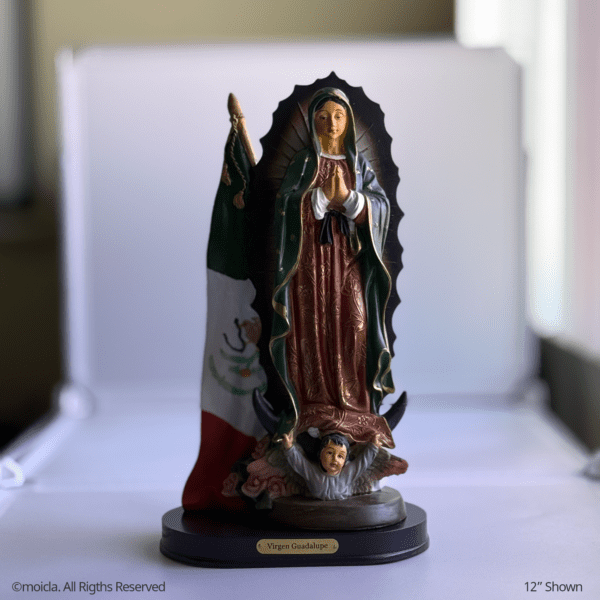 Our Lady of Guadalupe Resin Statue - Catholic Figurine, 3 Sizes Available | Virgen de Guadalupe, Figura Catolica - Estatua de Resina - Image 3