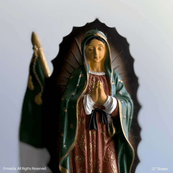 Our Lady of Guadalupe Resin Statue - Catholic Figurine, 3 Sizes Available | Virgen de Guadalupe, Figura Catolica - Estatua de Resina - Image 5