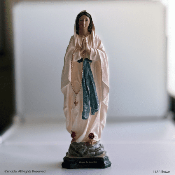Our Lady of Lourdes Resin Statue - Catholic Figurine | Virgen de Lourdes, Figura Catolica - Estatua de Resina - Image 3