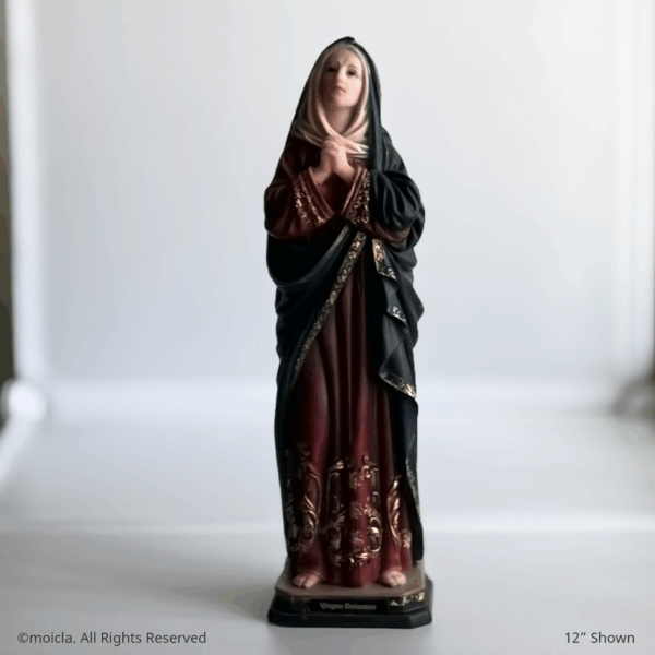 Our Lady of Sorrows Resin Statue - Catholic Figurine Sizes 8" -12 Available - Image 3