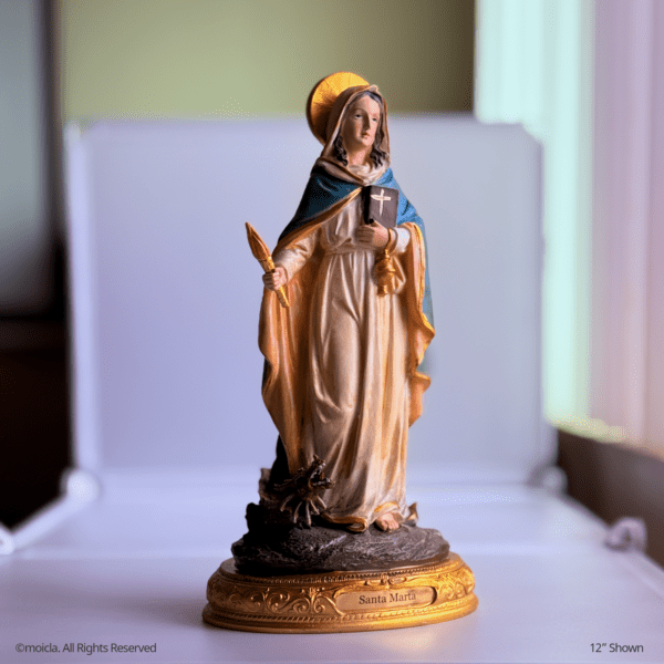 Saint Martha of Bethany Resin Statue - Catholic Figurine, Sizes 8"-12" Available | Santa Marta de Betania, Figura Catolica - Estatua de Resina - Image 2