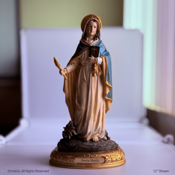 Saint Martha of Bethany Resin Statue - Catholic Figurine, Sizes 8"-12" Available | Santa Marta de Betania, Figura Catolica - Estatua de Resina - Image 3