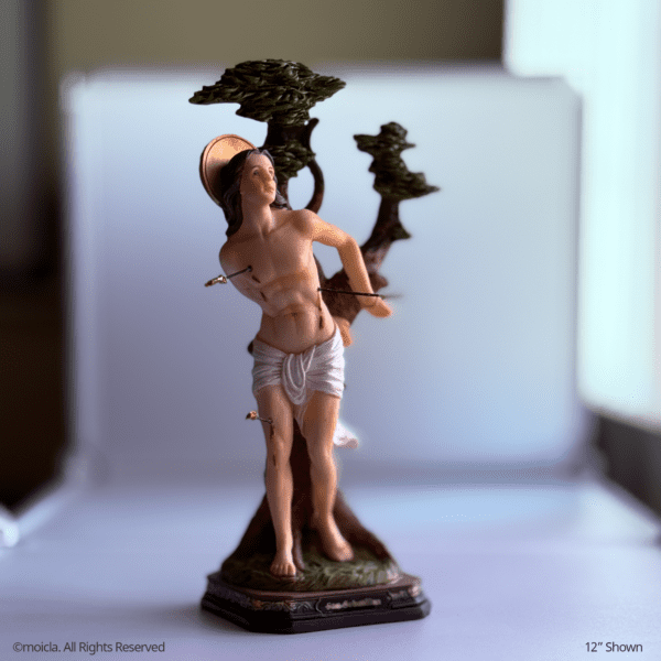 Saint Sebastian Resin Statue - Catholic Figurine, Sizes 8"-12" Available | San Sebastian, Figura Catolica - Estatua de Resina - Image 2