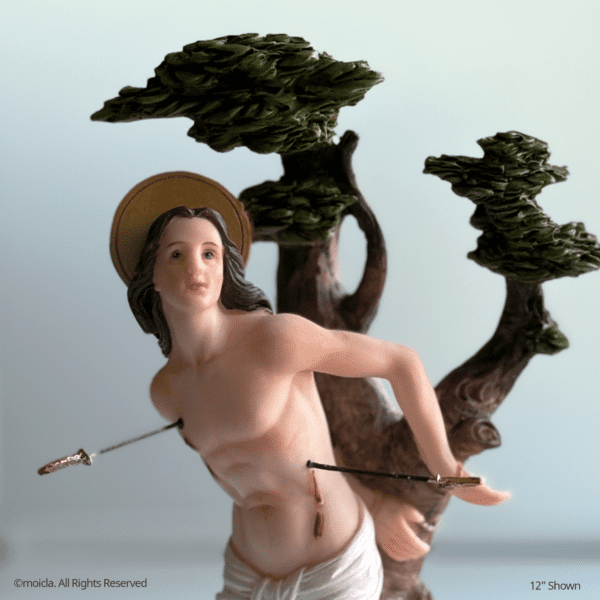 Saint Sebastian Resin Statue - Catholic Figurine, Sizes 8"-12" Available | San Sebastian, Figura Catolica - Estatua de Resina - Image 5