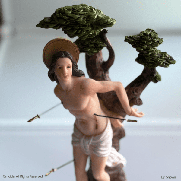 Saint Sebastian Resin Statue - Catholic Figurine, Sizes 8"-12" Available | San Sebastian, Figura Catolica - Estatua de Resina - Image 6