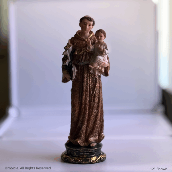 Saint Anthony of Padua Resin Statue - 12" Catholic Figurine | San Antonio de Padua, Figura Catolica - Estatua de Resina - Image 3
