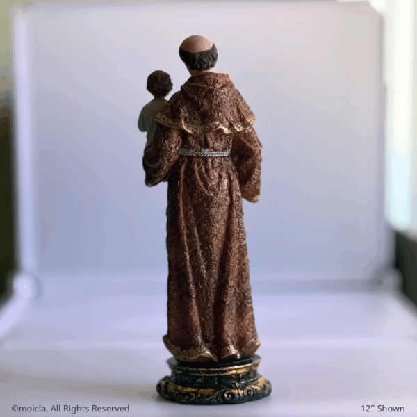Saint Anthony of Padua Resin Statue - 12" Catholic Figurine | San Antonio de Padua, Figura Catolica - Estatua de Resina - Image 4