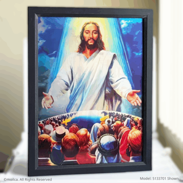 Divine Mercy 17" Catholic 3D Image, 3 in 1 (Risen Jesus, Jesus King of the World) | Divina Misericordia Image Catolica en 3D, 3 en 1 - Image 3