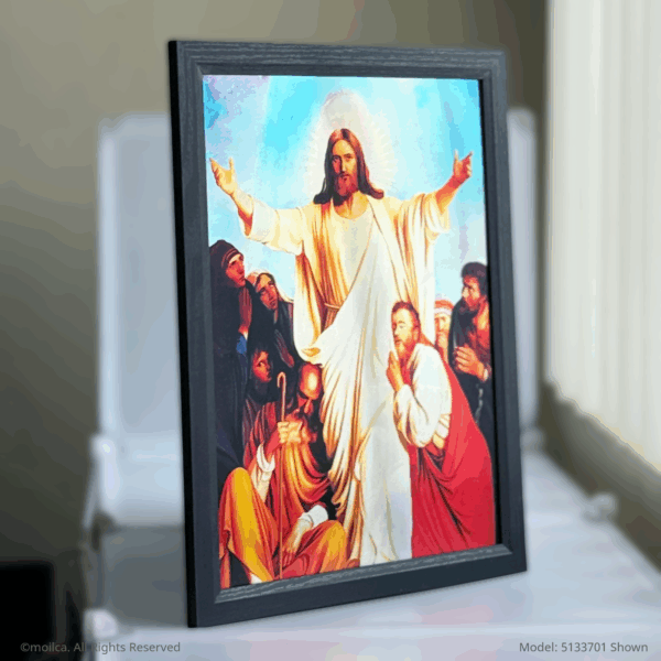 Divine Mercy 17" Catholic 3D Image, 3 in 1 (Risen Jesus, Jesus King of the World) | Divina Misericordia Image Catolica en 3D, 3 en 1 - Image 4