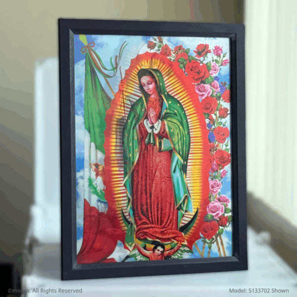 Our Lady of Guadalupe 17" Catholic 3D Image, 3 in 1 (Saint Jude, Our Lady of Guadalupe) |  Virgen Guadalupe Image Catolica en 3D, 3 en 1