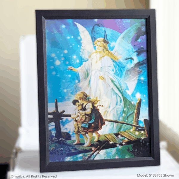 Our Lady of Grace 17" Catholic 3D Image, 3 in 1 (Divine Mercy, Guardian Angel) | Virgen Milagrosa Image Catolica en 3D, 3 en 1 - Image 3