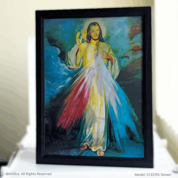 Our Lady of Grace 17" Catholic 3D Image, 3 in 1 (Divine Mercy, Guardian Angel) | Virgen Milagrosa Image Catolica en 3D, 3 en 1 - Image 4